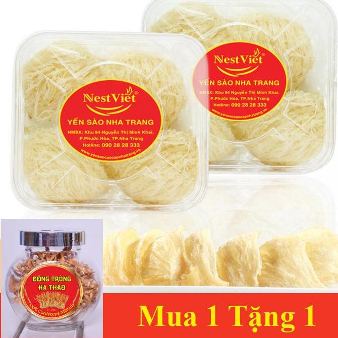[HCM]Hộp 50gr yến tinh chế Yến Sào Khánh Hoà Tặng 1 Hộp Đông Trùng Hạ thảo. thương hiệu NestViet