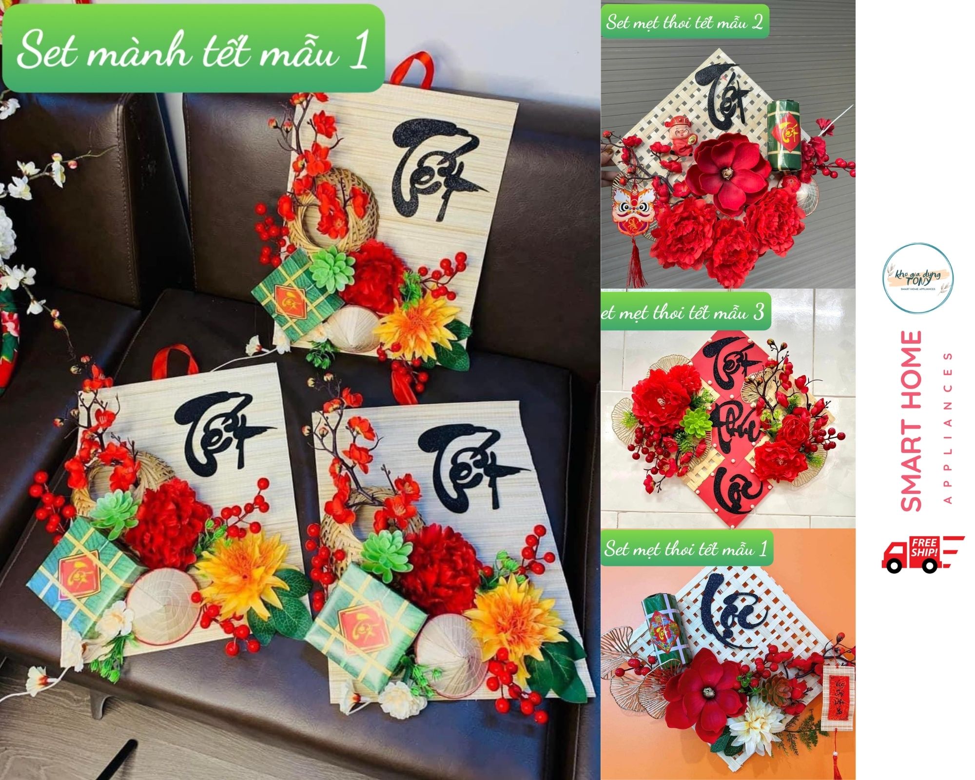 Set trang trí tết 2024, mành trang trí tết, vòng hoa treo alu, decor tết, mành trang trí tết treo tường phúc, lộc, thọ- Phụ kiện rời