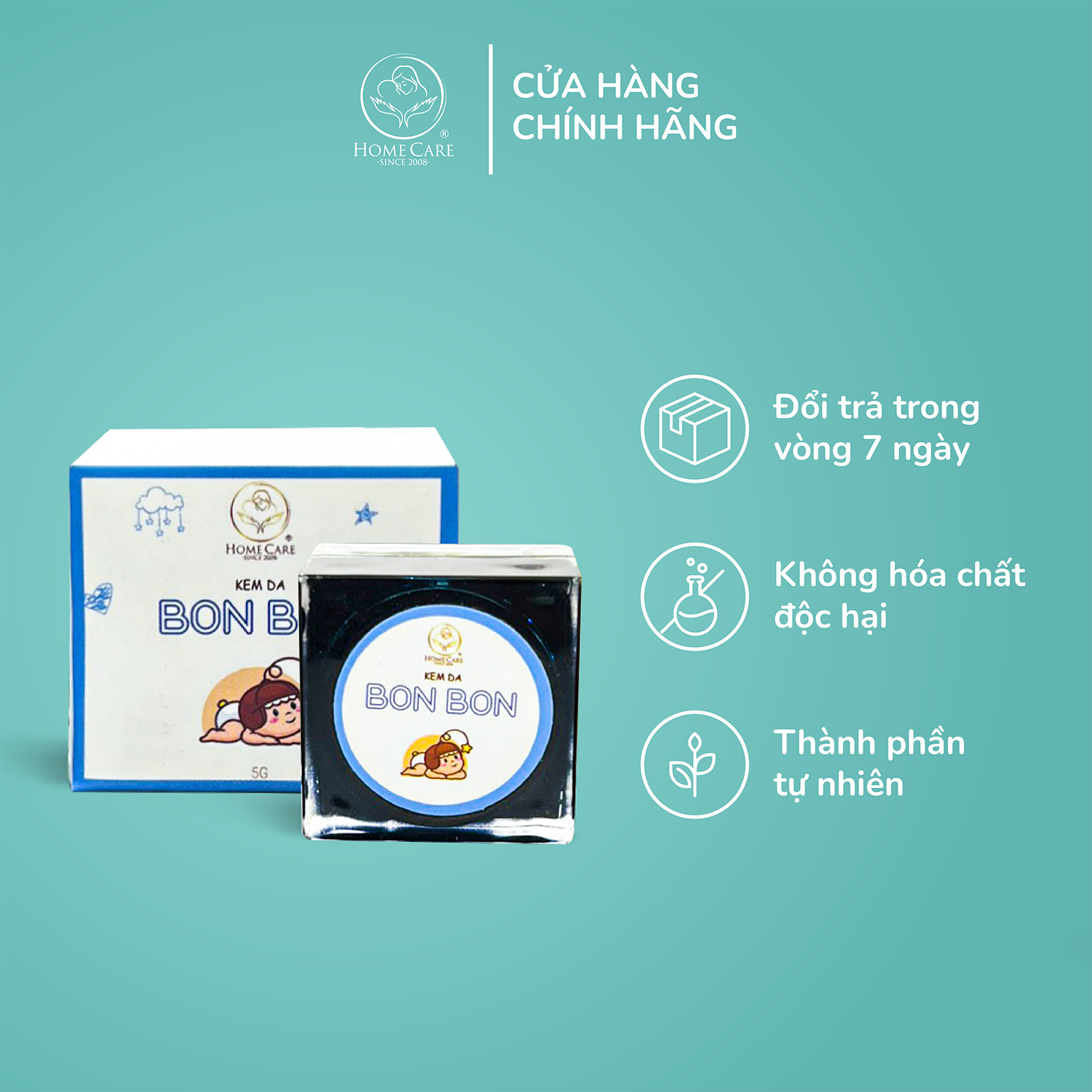 Homecare _ kem hăm bon bon 5g - hỗ trợ chống hăm, mụn nhọt cho bé
