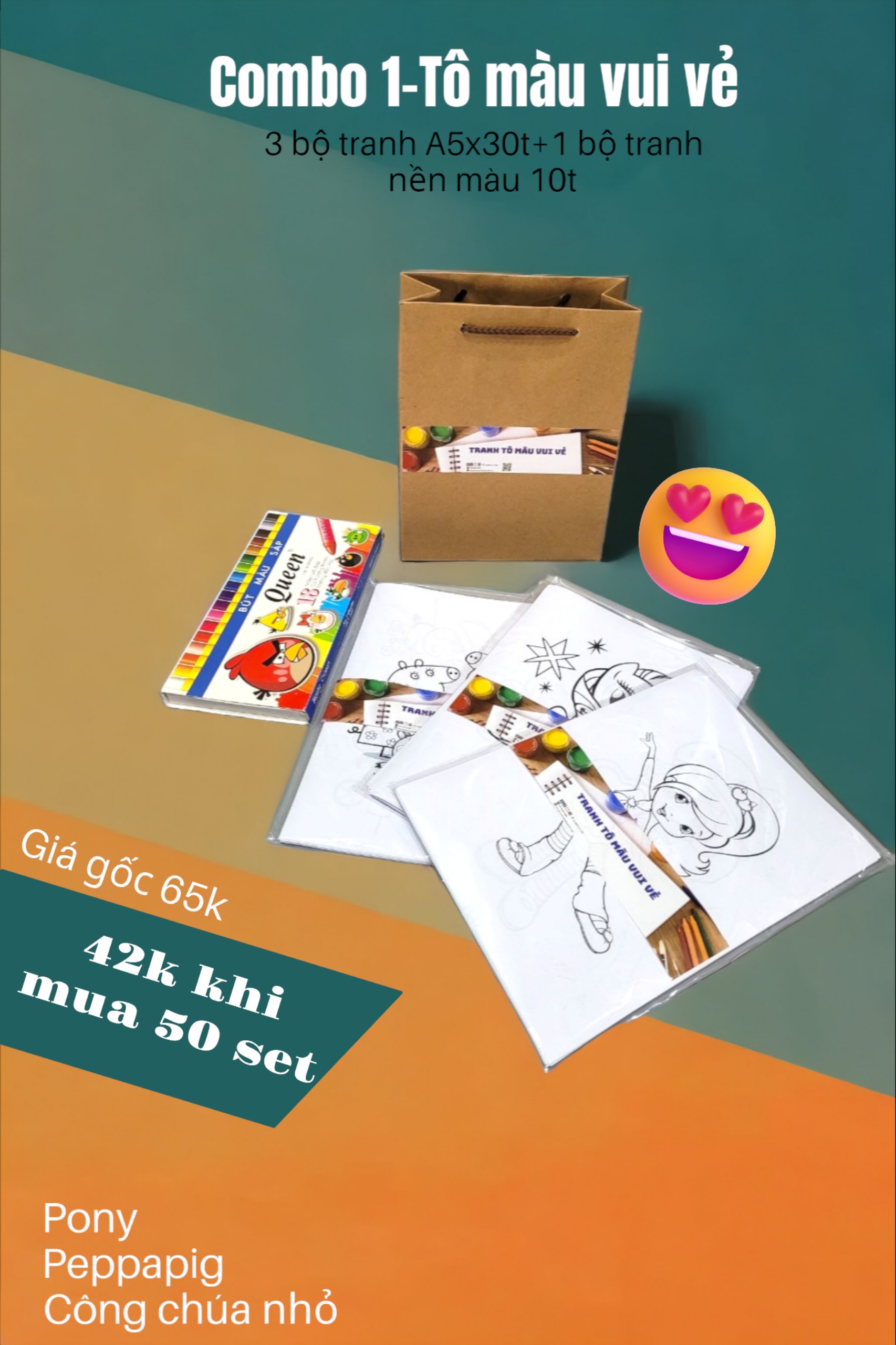 Tranh tô màu cho bé Soma Set quà tặng cho lớp