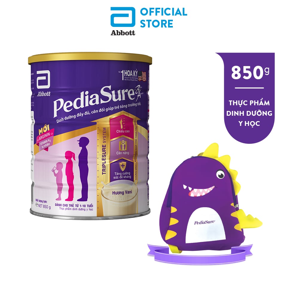 Lon sữa Pediasure 850g tặng balo