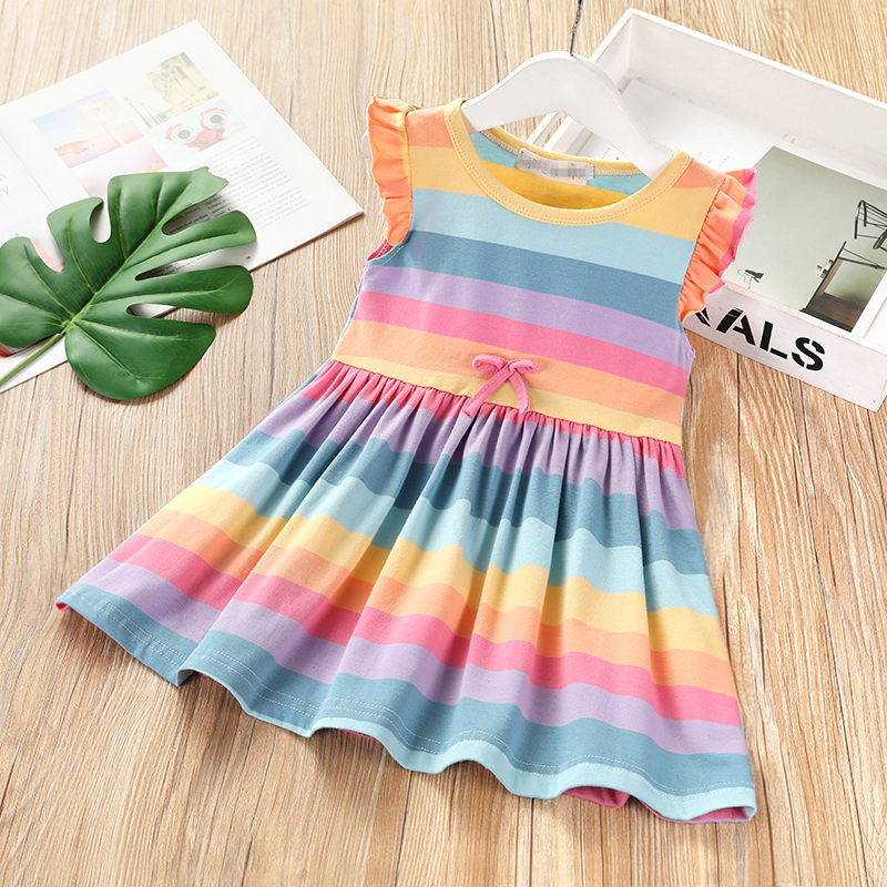 [HCM]Đầm Cotton 7 Màu Cánh Thiên Thần Nổi Bật Đáng Yêu Cho Bé Gái 1-5 Tuổi