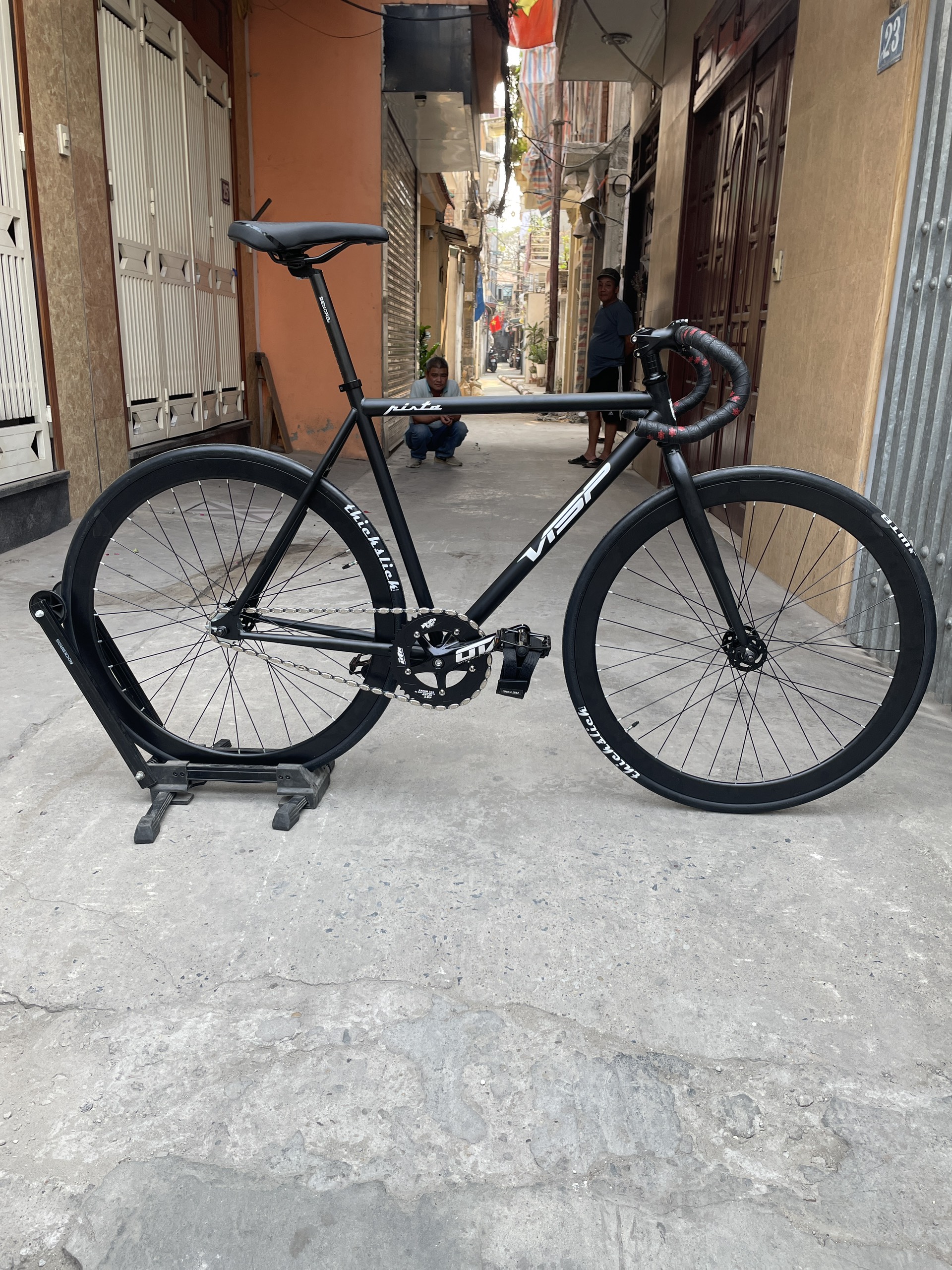 Mua Xe đạp Fixed Gear Air Bike MK78 đen hồng  TẶNG bộ dụng cụ 12