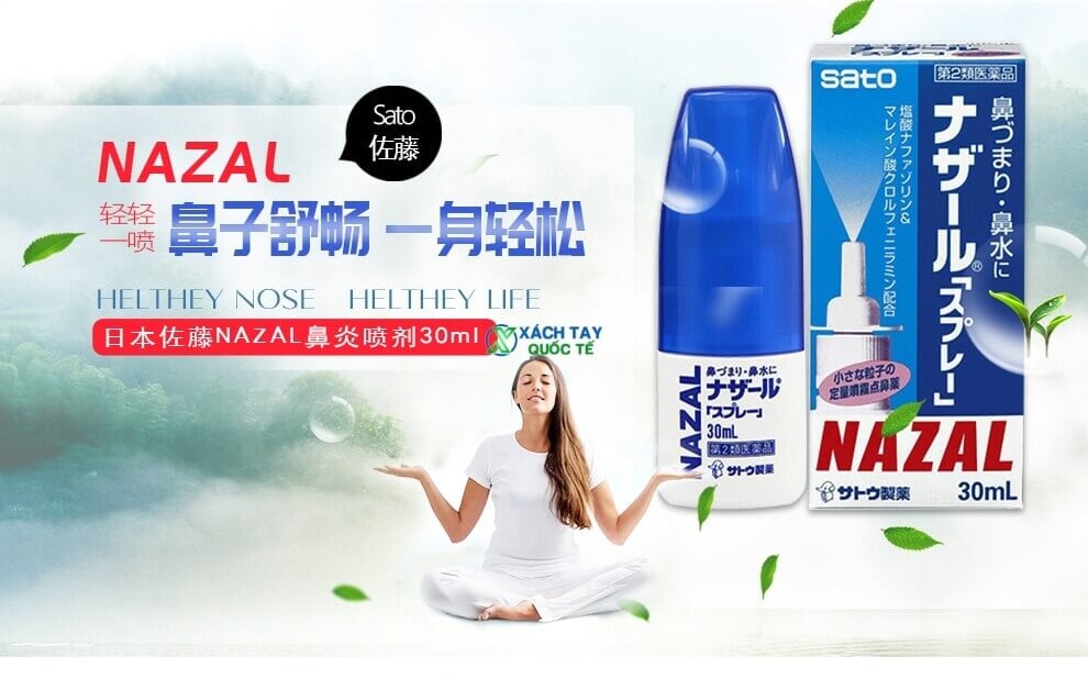 [HCM][Dung Dịch Xịt Mũi Nazal Nhật Bản 30ml Viêm Xoang Viêm Giảm các triệu chứng sau viêm mũi dị ứng tính hiệu quả , gây ra bởi viêm xoang hoặc viêm mũi cấp tính : nghẹt mũi, chảy nước mũi ( mũi xả dư thừa ) , hắt hơi , uể