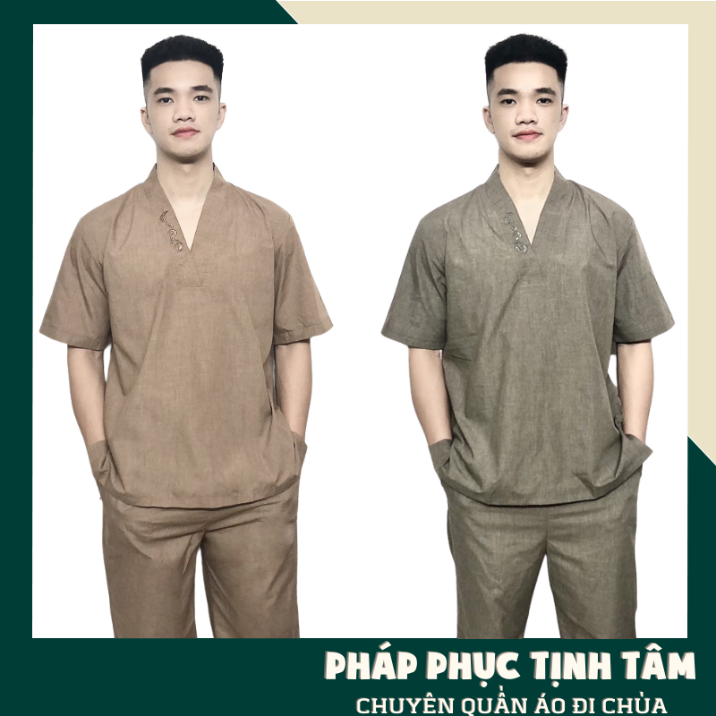 Đồ Lam Đi Chùa Bộ Nam Cao Cấp Sang Trọng Lịch Sự Chất Vải Dày Dặn Mền Mịn