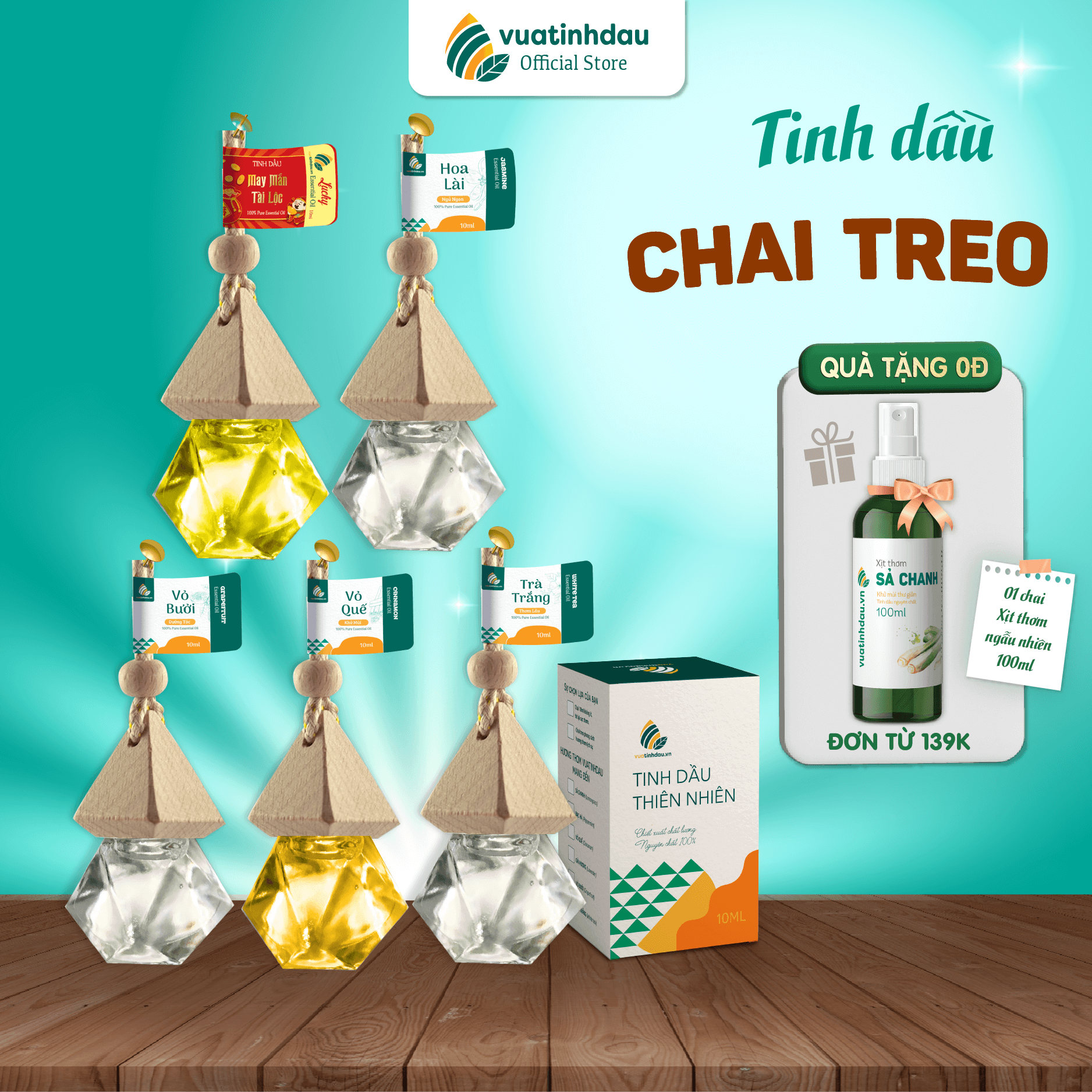 Tinh dầu treo xe ô tô khử mùi xe hơi 8ml vuatinhdau tinh dầu thơm treo xe treo thơm phòng thơm tủ quần áo