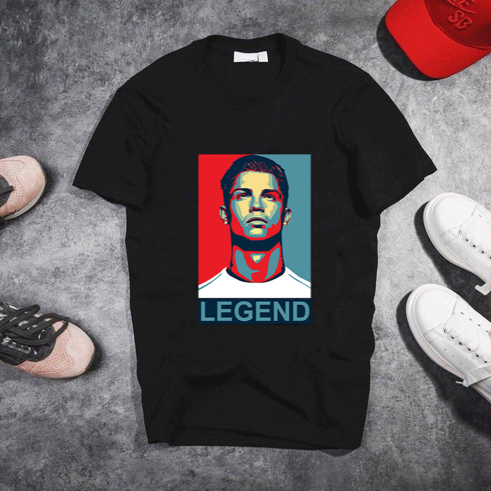 Áo Thun Ronaldo Màu Đen Mẫu Legend Đầy Đủ Size - Áo Phông Nam Nữ - The HT Fashion