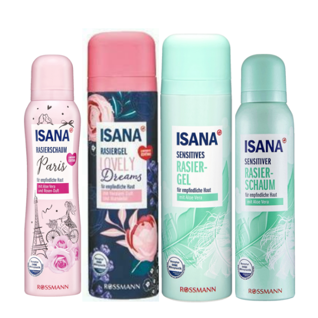 Bọt/Gel cạo lông Isana toàn thân và bikini dành cho nữ -Hàng Xách Tay Đức