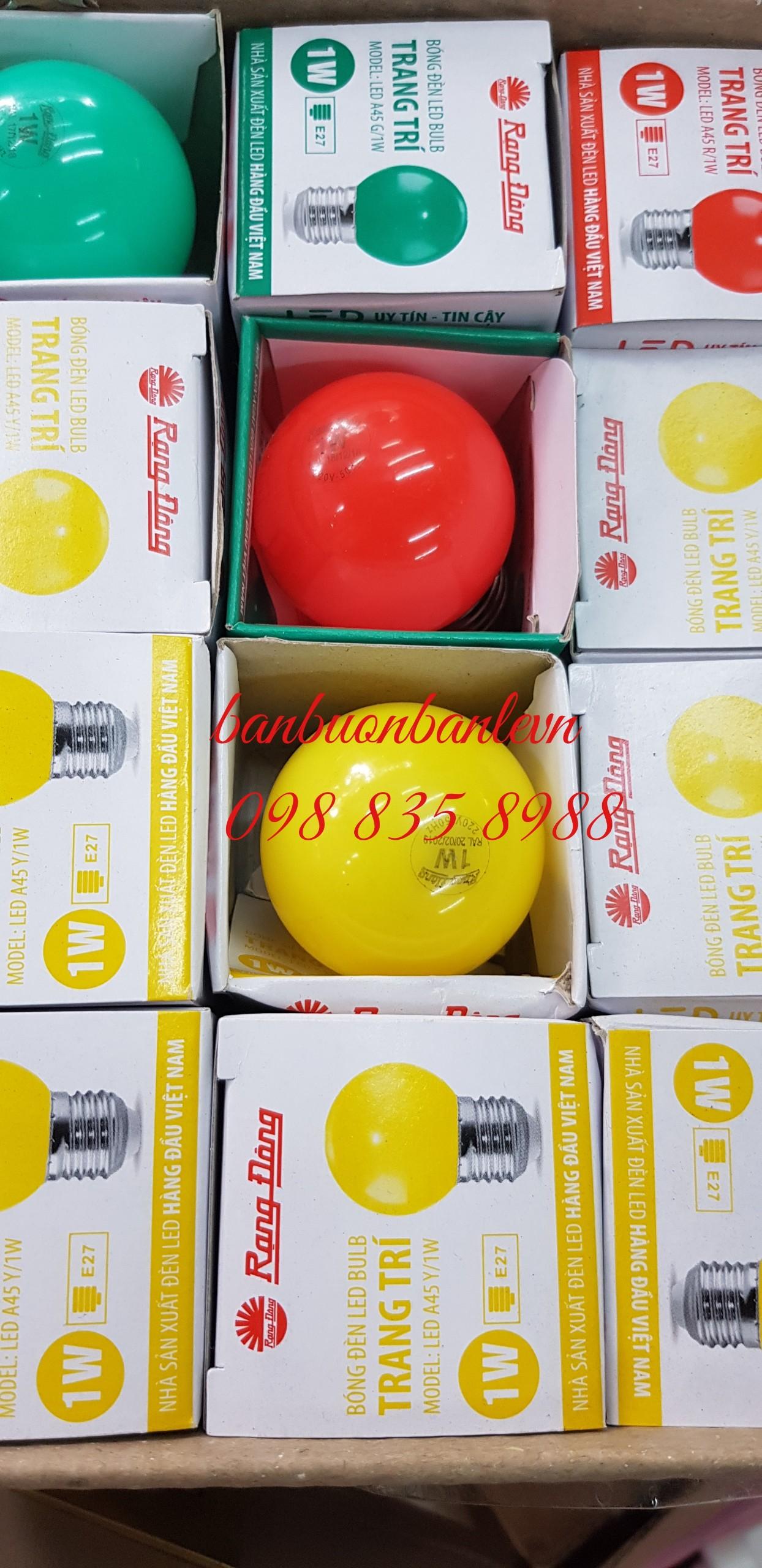 Bóng đèn led bulb tròn màu 1w rạng đông - 1 bóng