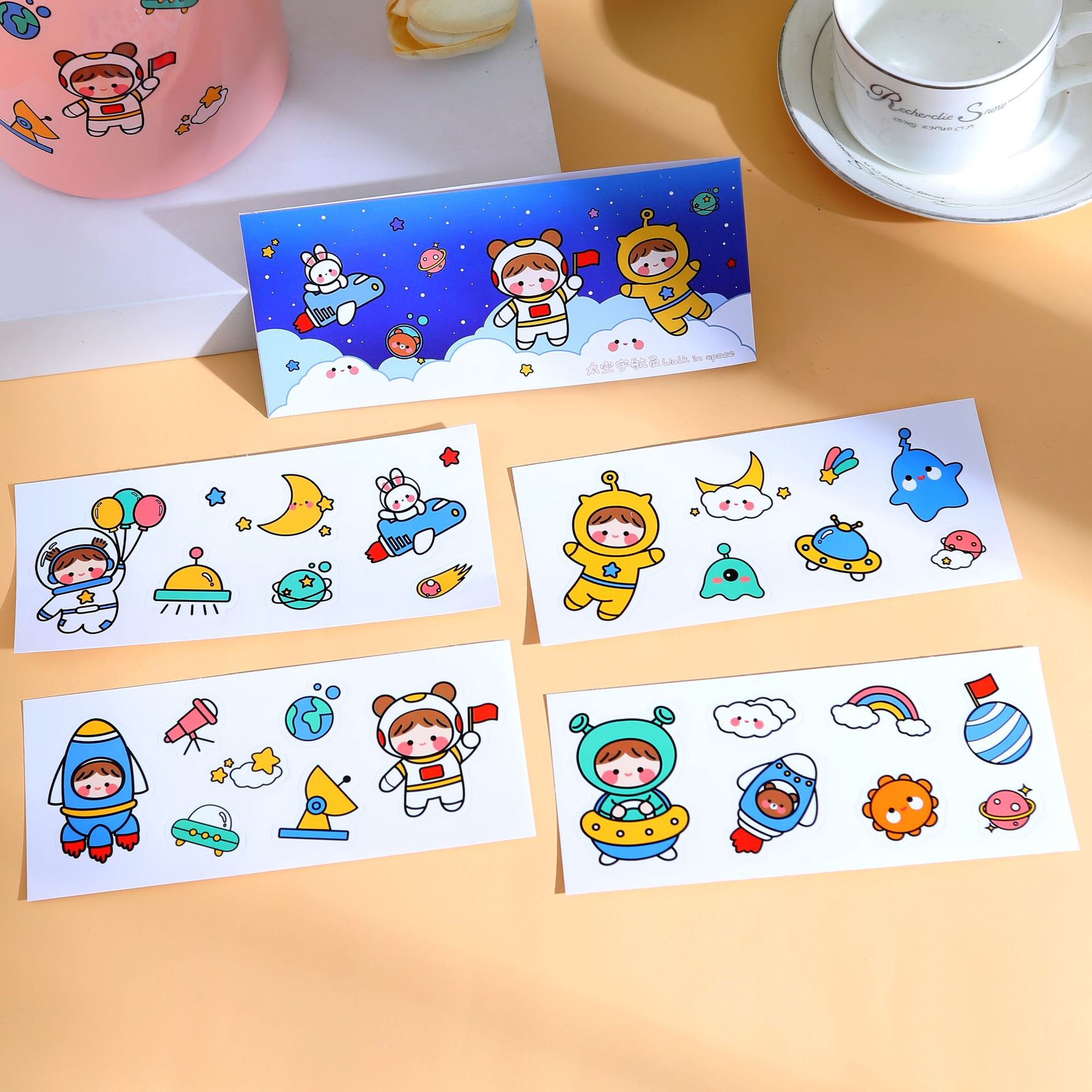 Sét 4 Miếng Dán Sticker Phong Cách Nhật Bản Học Đường Siêu Dễ Thương Dùng Trang Trí - Nhãn Dán Trang Trí