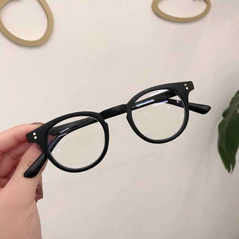 Kính giả cận chữ V mắt kính không độ gọng tròn mắt mèo chống ánh sáng xanh phong cách Ulzzang đẹp hottrend HANASO 027