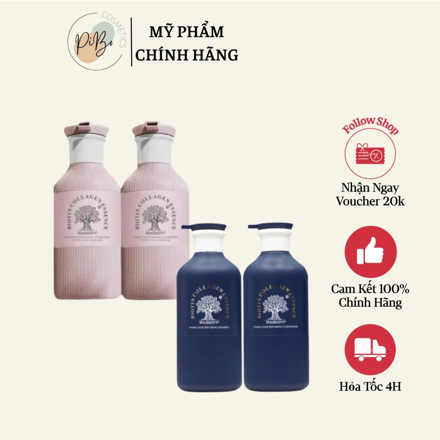 Cặp dầu gội xả Biotin Collagen Essence 500ml