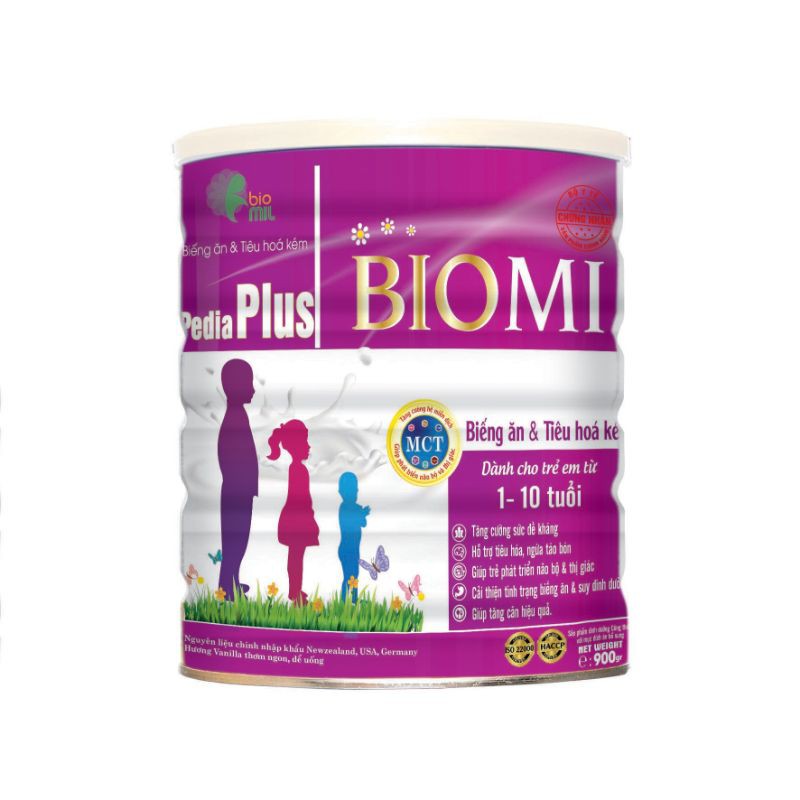 Sữa bột Biomi Pediaplus Colostrum dành cho trẻ biếng ăn 1-10 tuổi lon 900g