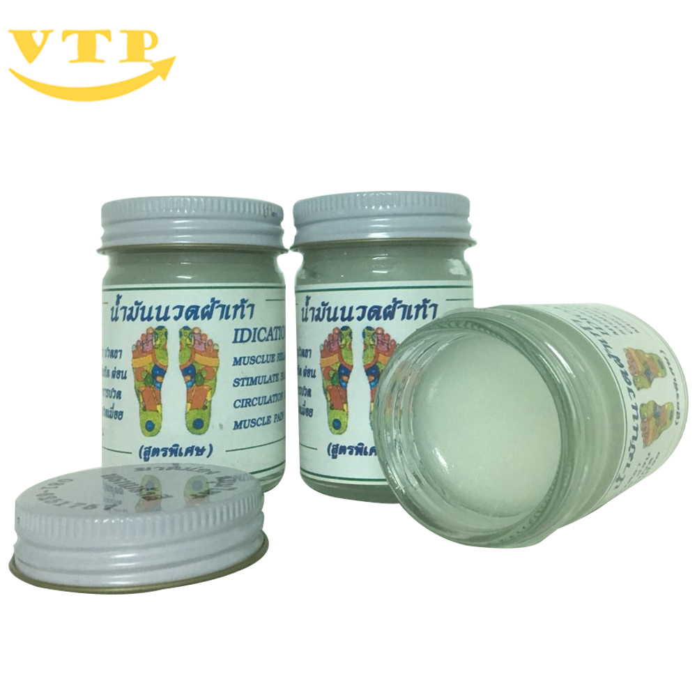 Combo 3 hũ dầu cù là trắng massage huyệt bàn chân 50gr