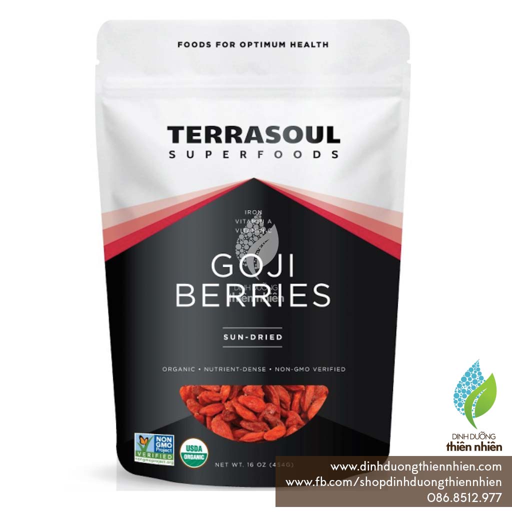 Kỷ Tử Khô Hữu Cơ Terrasoul Superfoods Organic Goji Berries, 454g