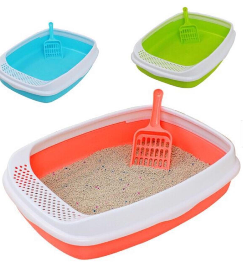 KHAY CHẬU CÁT VỆ SINH CHO MÈO THÚ CƯNG NHỎ NHỰA DẺO CHẮC CHẮN CÓ KÈM XẺNG