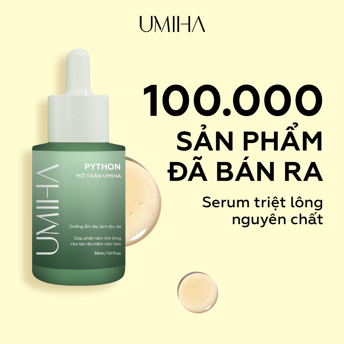 Mỡ trăn triệt lông UMIHA nguyên chất | 10/30ml