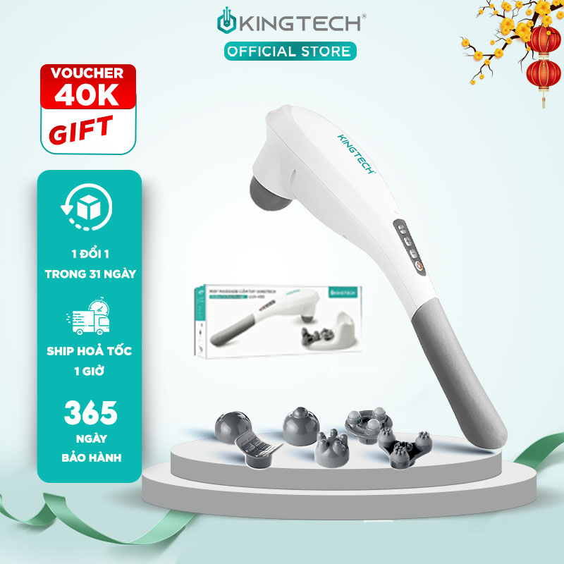  Máy Massage Cầm Tay Đa Năng KINGTECH LUX-450 Máy Mát Xa Toàn Thân Pin Sạc Thư Giãn Cho Lưng Cổ Vai Gáy Cánh Tay Chân - Quà Tặng Nam Nữ Sếp Khách Hàng Doanh Nghiệp - Chính Hãng 