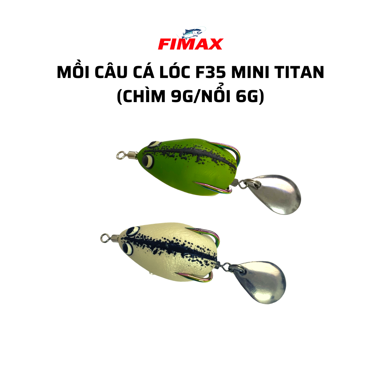 Mồi nhái hơi câu cá lóc F35 mini titan 4cm - Mồi câu cá lóc bông, câu cá lóc đồng, mồi giả câu cá lóc hồ dịch vụ, mồi câu cá chuối hoa, câu cá sộp, mồi lure câu cá lóc