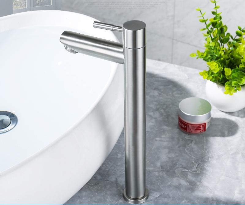 [HCM]VÒI LAVABO ĐIẾU LẠNH INOX 304 CAO 30 CM - TAY GẠT