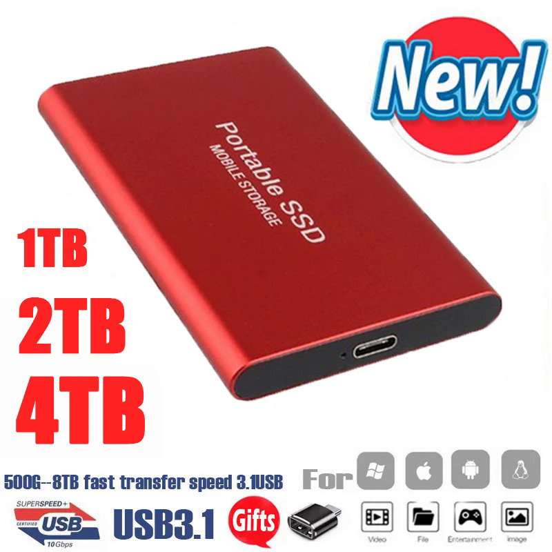 Ổ cứng SSD SATA M.2 di động gắn ngoài ổ cứng USB 3.1 typc-c 500GB 1TB 2TB 4TB cho máy tính xách tay Máy tính để bàn