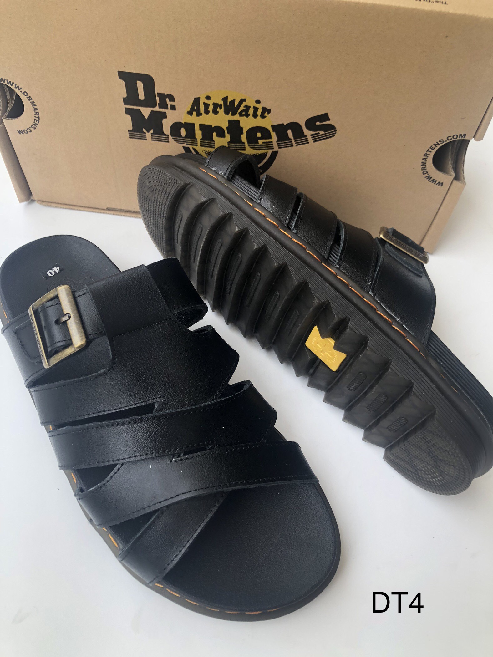 dép quai ngang doctor martens da bò cao cấp đế cao 5cm DT1,2,3,4