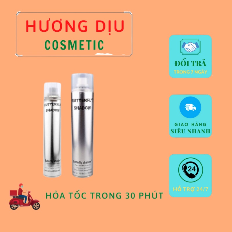 Gôm xịt tóc butterfly shadow gôm bạc