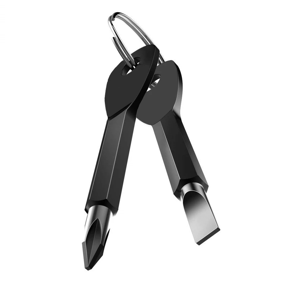 Móc khóa 2 tua vít edc đa năng mở vít tiện dụng