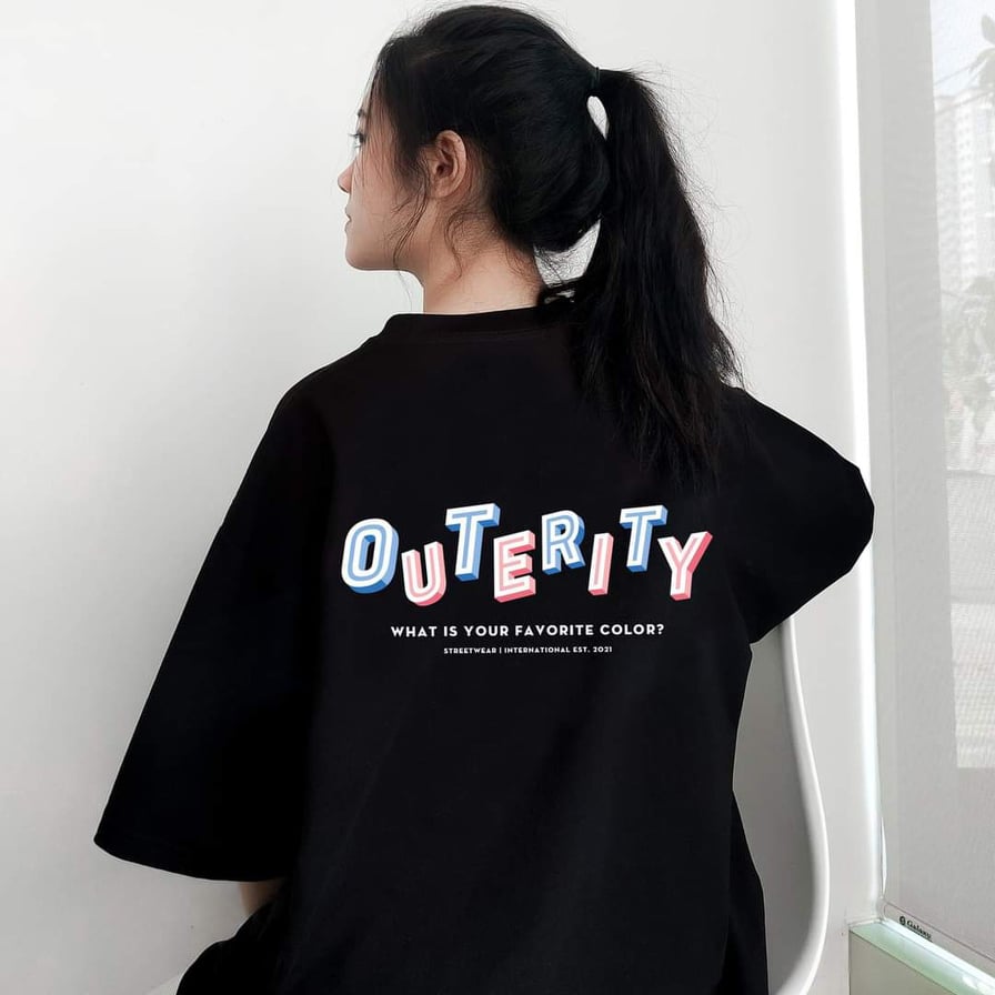 Áo thun Outerity nam nữ, freesize phong cách Hàn Quốc