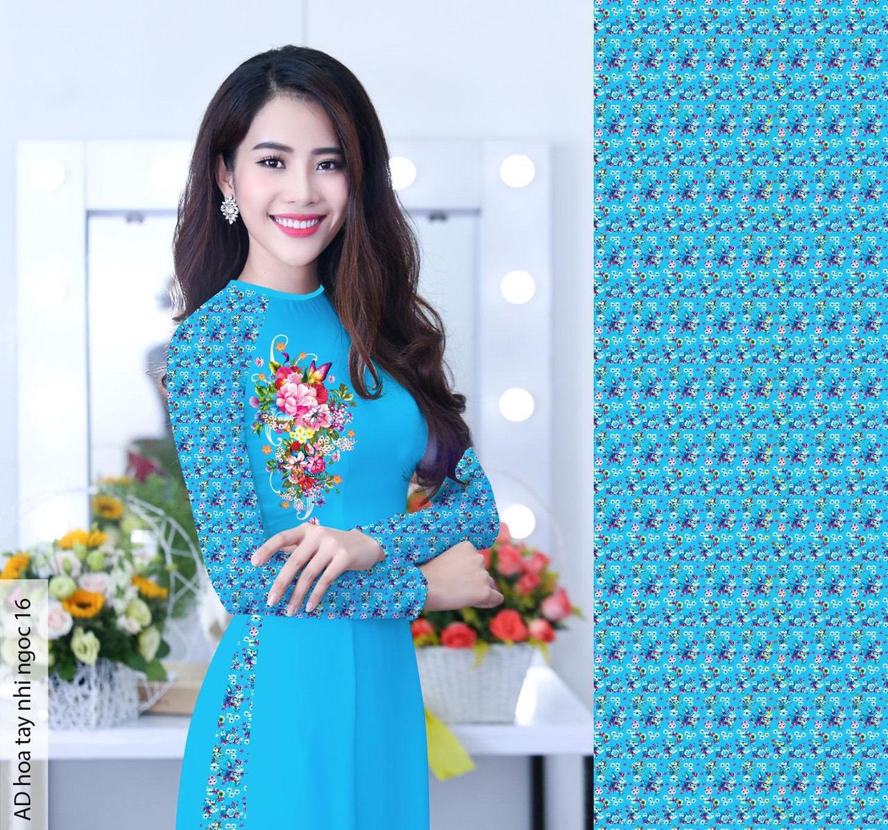 Adcc003 - sét bộ áo dài truyền thống in 3d cùng quần in 3d