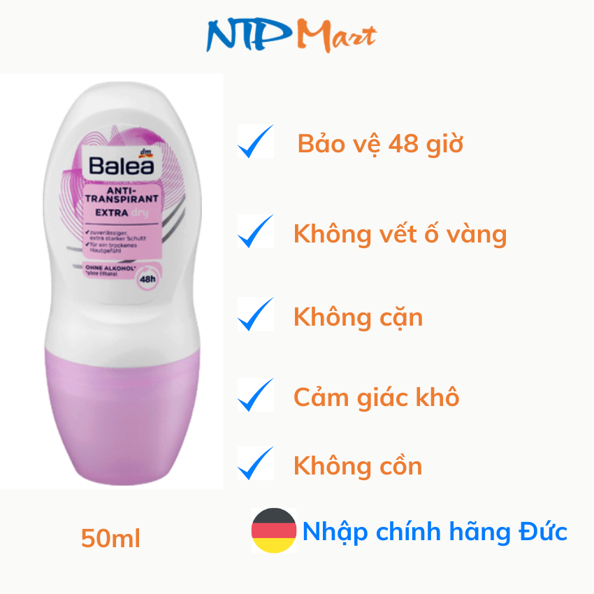 Lăn khử mùi hiệu Balea nhập khẩu từ Đức dung tích 50ml