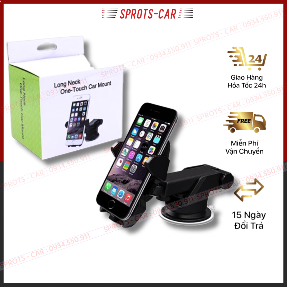 Giá đỡ kẹp điện thoại trên xe hơi, ô tô ở mọi vị trí, kéo gấp thu gọn góc xoay 360 độ