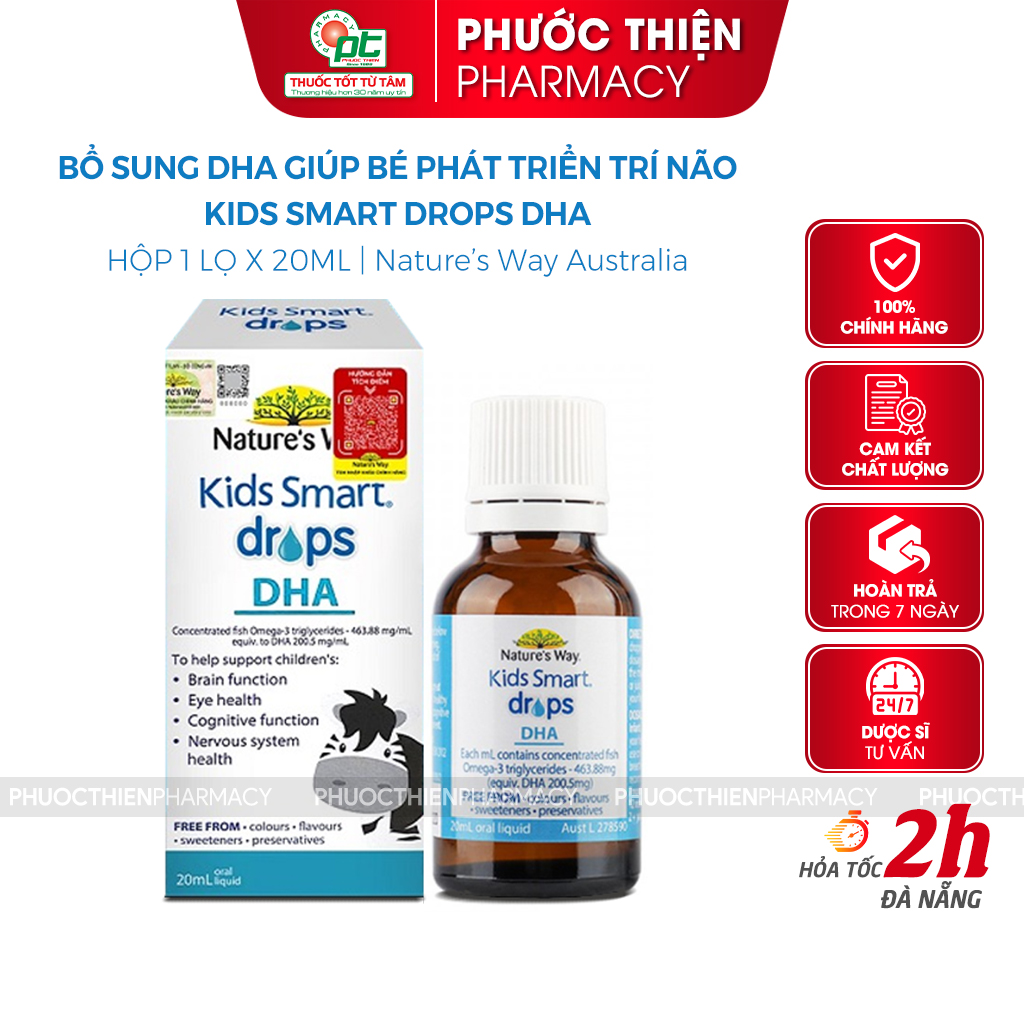 Nature Way Kids Smart Drops DHA Dầu cá cho bé bổ sung dha omega 3 lọ 20ml