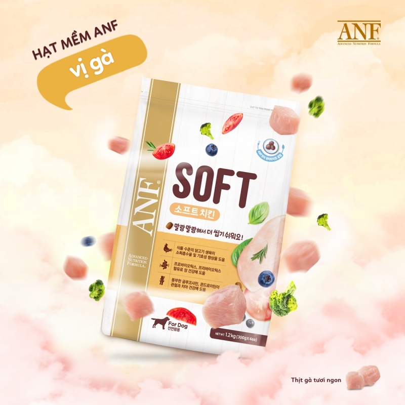 THỨC ĂN HẠT MỀM CHO CHÓ ANF SOFT gói 1.2kg