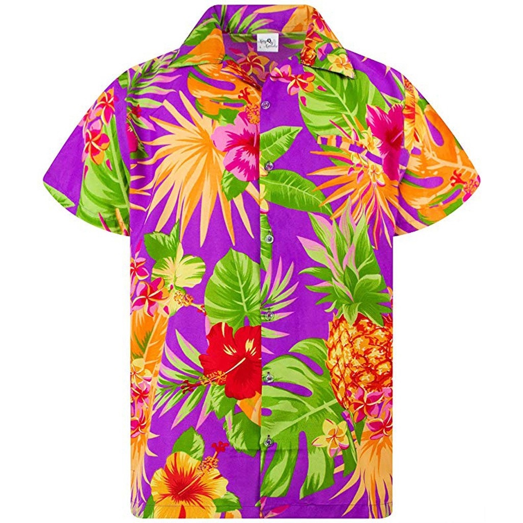 Floral Fruit Men Short Sleeve Turn Down Collar ShirtLoose Baggy BohemianTops HolidayMen 39;s Hawaii Shirts 2