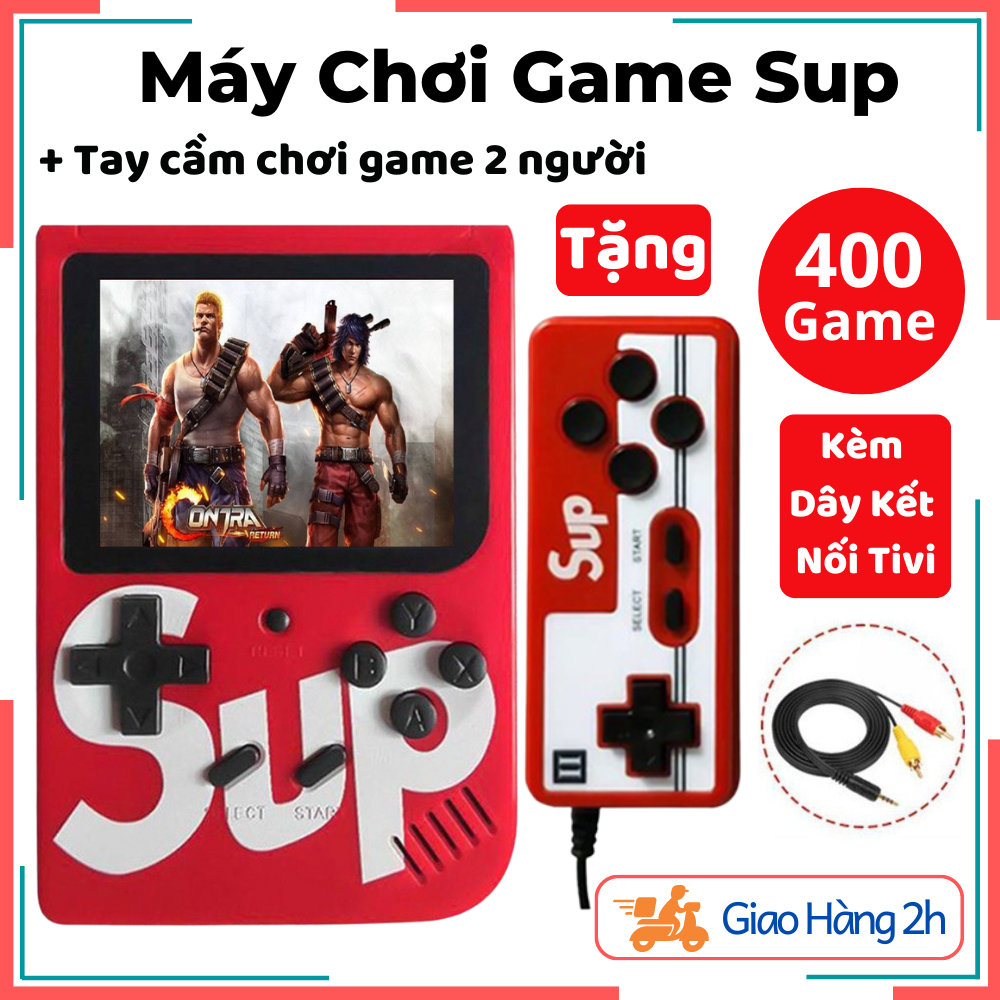 Máy chơi game cầm tay sup 400 game in 1 retro kèm tay cầm chơi game 2 người, kết nối với tivi - 400 trò chơi huyền thoại chơi game 4 nút giá rẻ