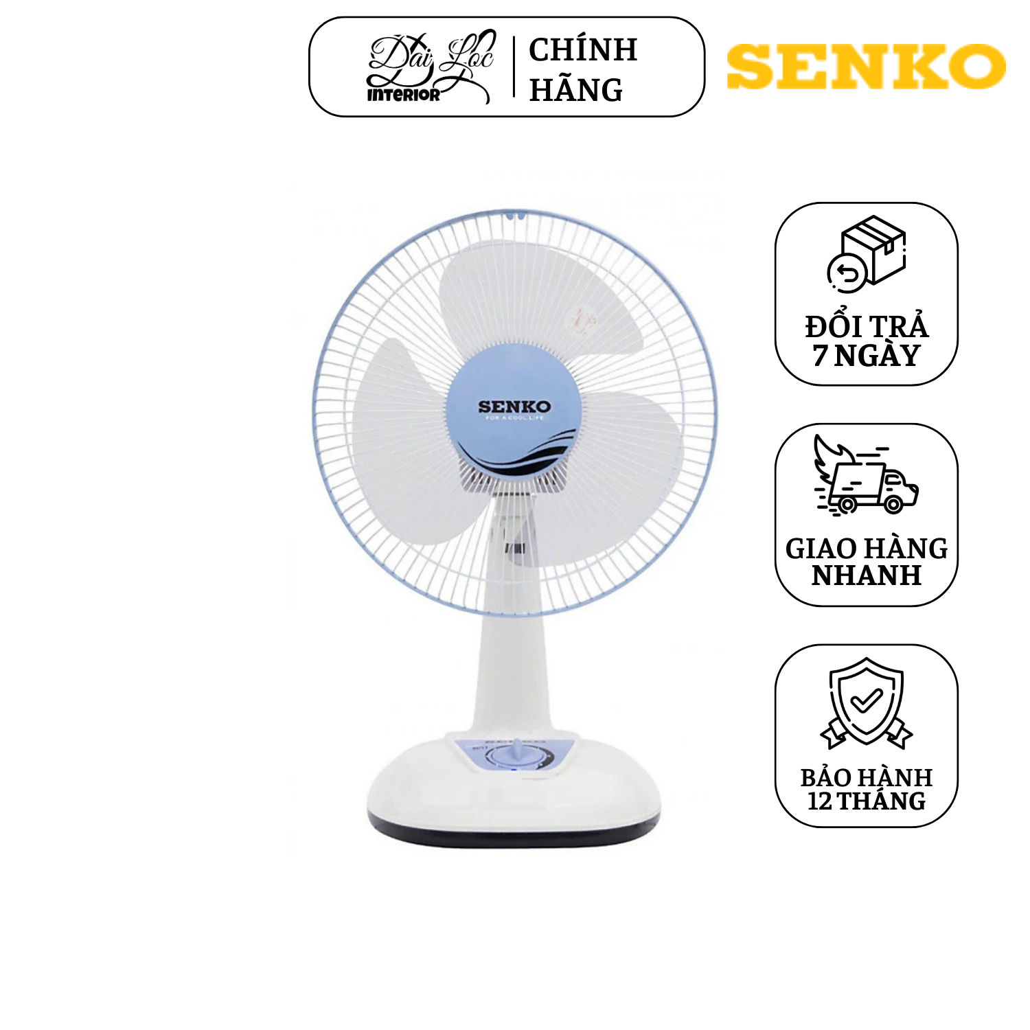 Quạt đứng - quạt để bàn senko b1216 cao cấp chính hãng & màu ngẫu nhiên