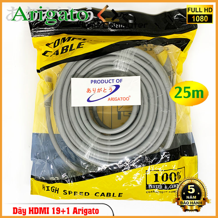 Dây cáp tín hiệu hdmi 25m-30m 19+1 arigato chuẩn 2.0 hàng cực tốt,chất lượng cao,bảo hành 36 tháng