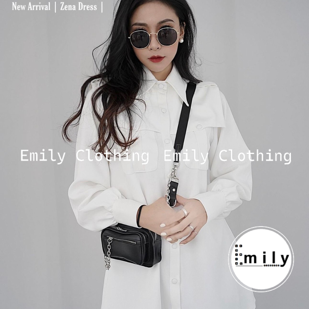 Váy sơ mi cúc bọc- hàng thiết kế loại 1 chất vải mango co giãn nhẹ