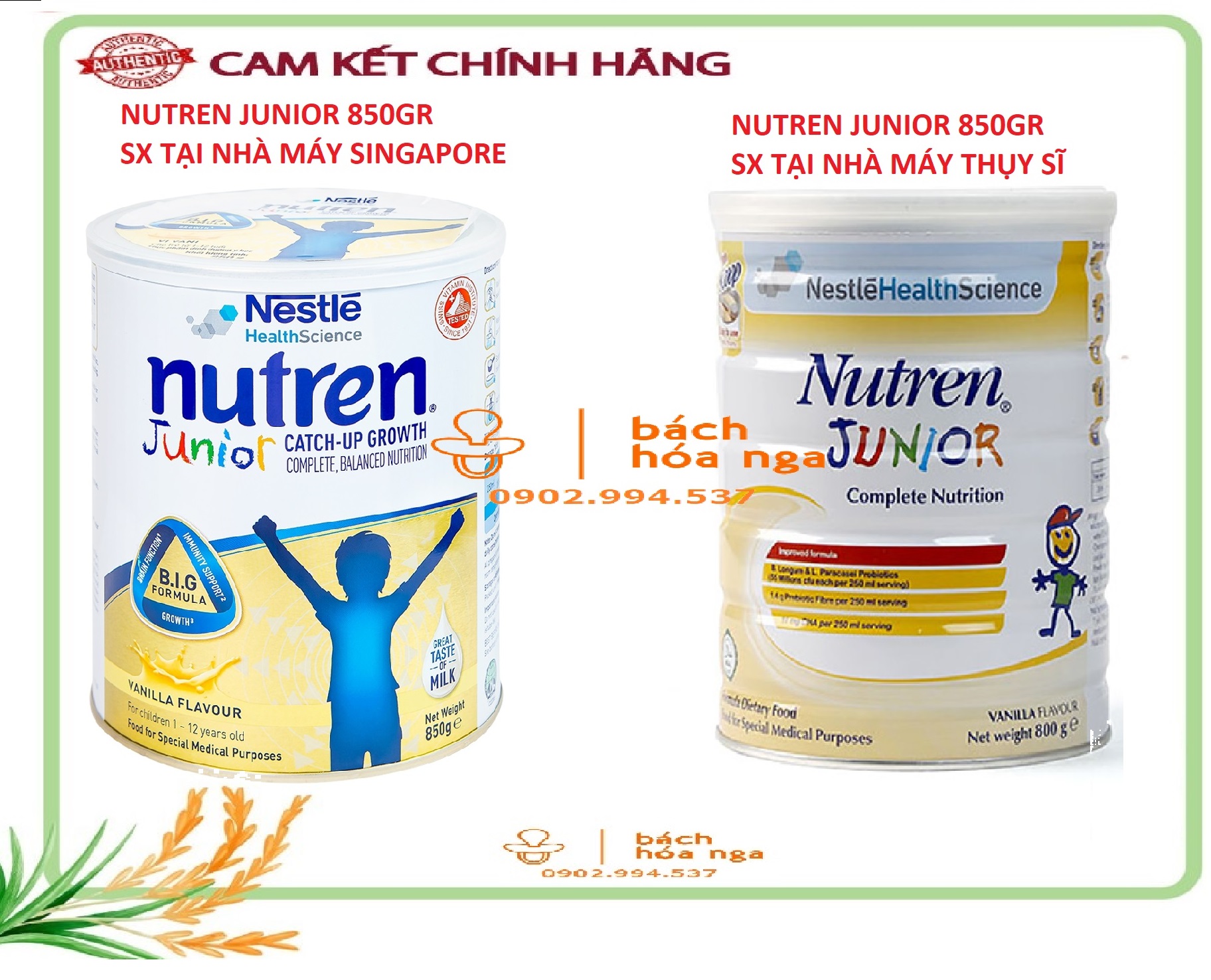 Sữa Nutren Junior 800g-850g 1-10 tuổi