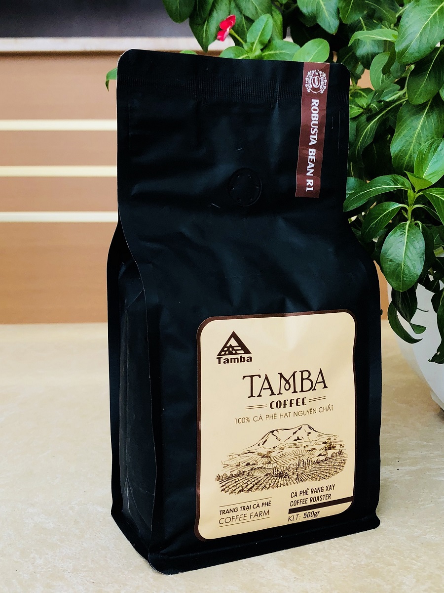 Cà phê hạt Robusta R1 - Dark Roast - Tamba Coffee - 500gr