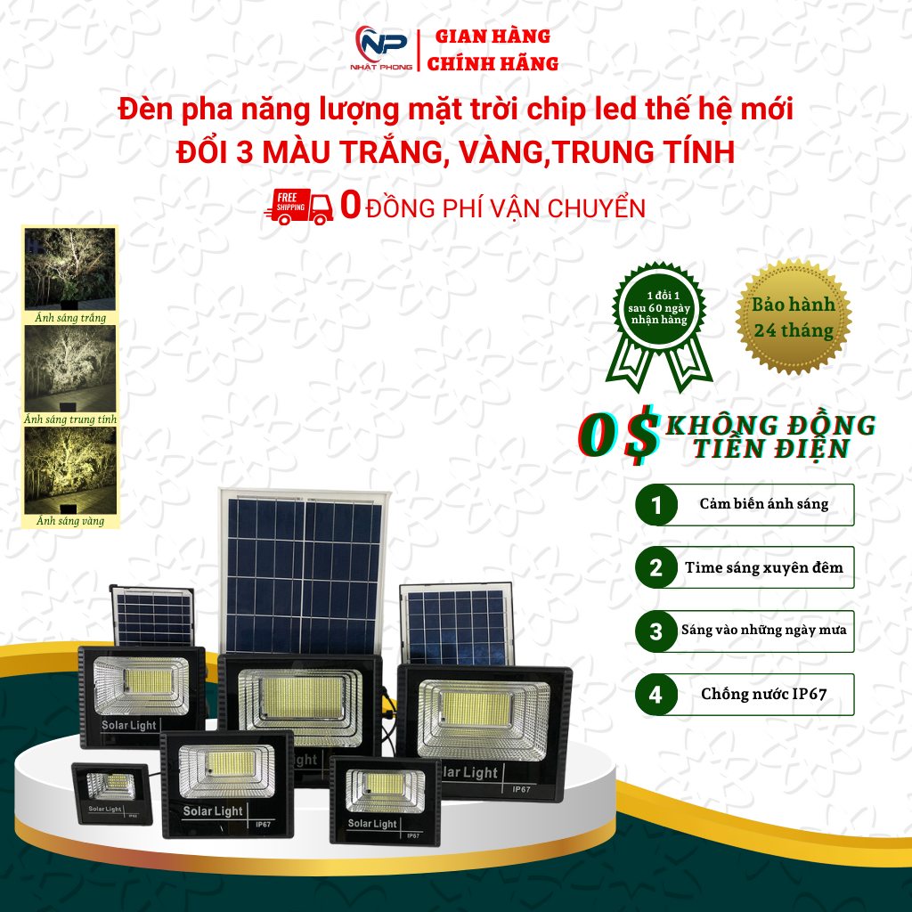 [Quà 50k] Đèn Năng Lượng Mặt Trời SHOPNHATPHONG, Đèn Pha Năng Lượng Mặt Trời Sân Vườn 100W,200W,300W Cảm Biến Chuyển Động, Điều Khiển Từ Xa, Chip Led Siêu Sáng, Chống Nước IP66, quà tặng quà tặng 2 cuộn băng keo