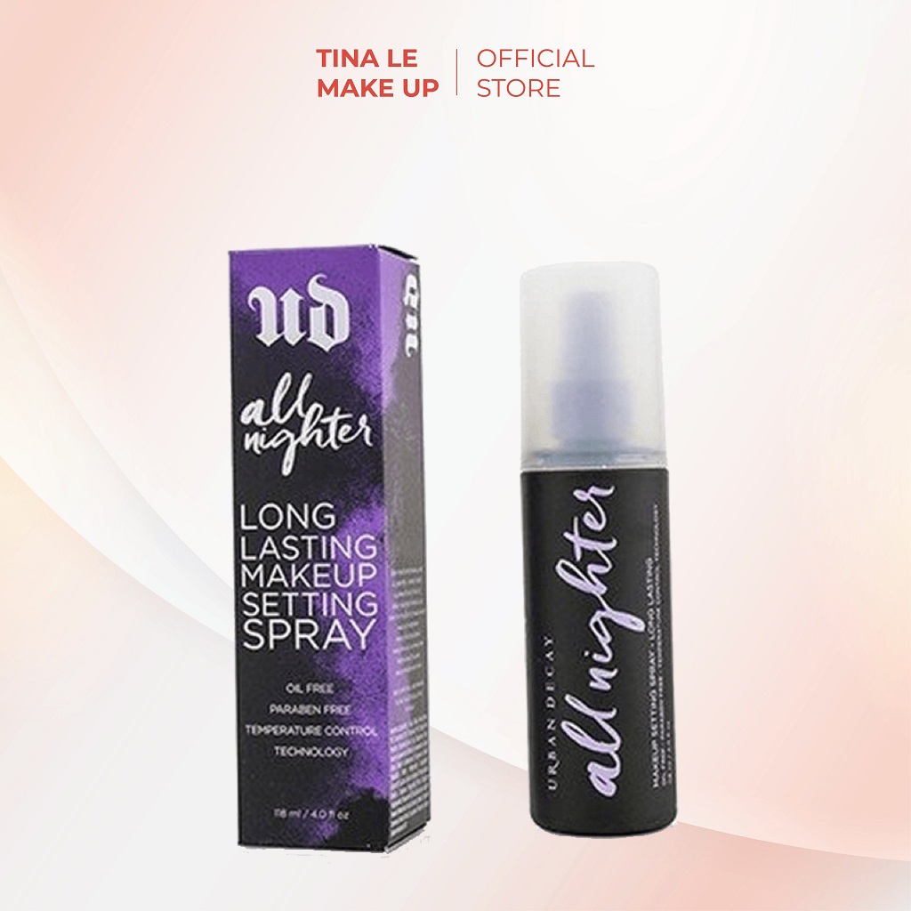Xịt Khoáng Khóa Nền Urban Decay Spray All Night Cherry Long Lasting Makeup Setting Pray