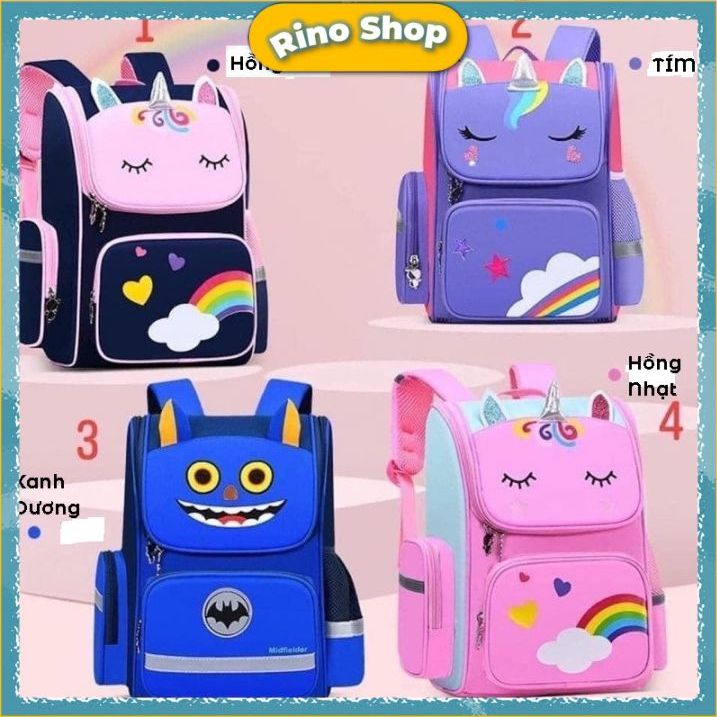 [Cam Kết đẹp] Balo cho bé gái chất xịn hình kì lân siêu đẹp dễ thương cho bé đi học, cặp sách chống thấm nước có phản quang