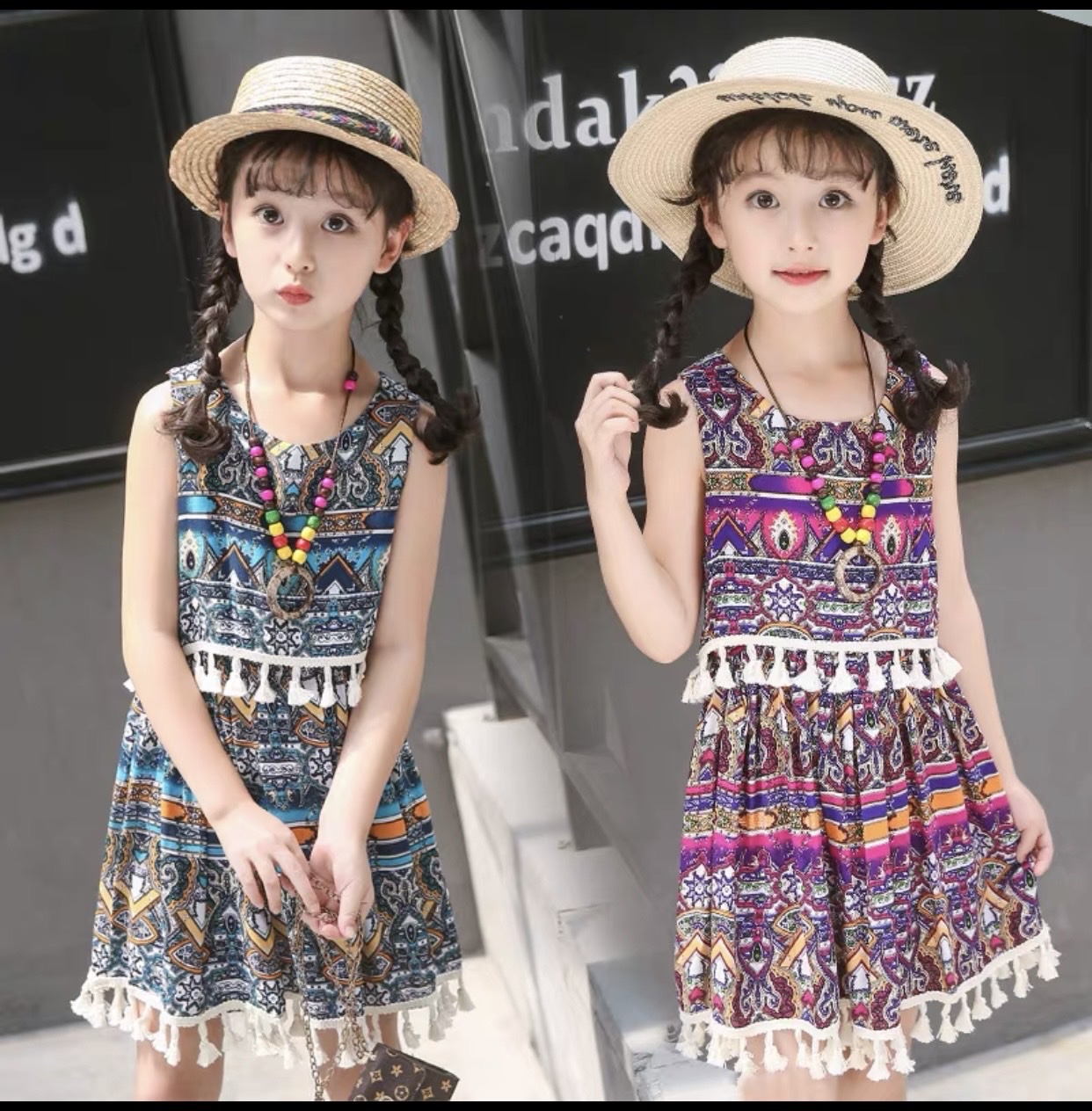 Đầm thổ cẩm trẻ em de01