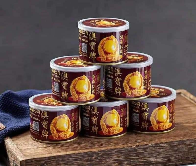 Bào ngư Hồng Xíu Ăn liền Hongkong ( lon 4 con , ngon tuyệt vời , chỉ cần hâm nóng là ăn ngay )