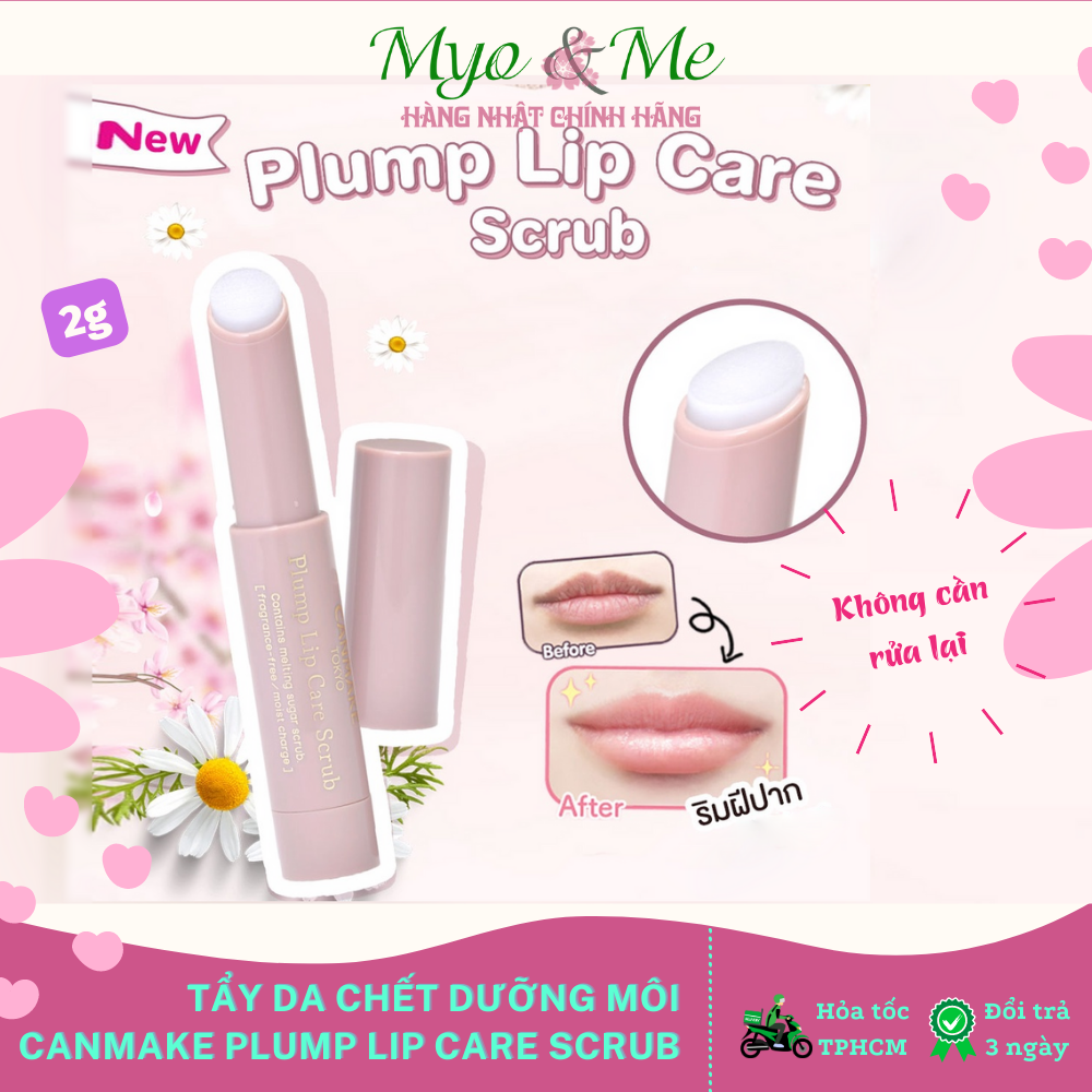 Tẩy da chết môi giảm thâm, dưỡng ẩm Canmake Plump Lip Cae Scrub Nhật Bản - 2g