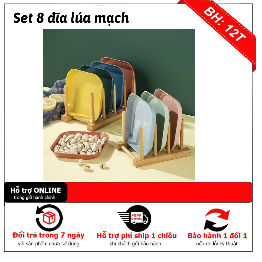 Set 8 Đĩa Lúa Mạch Mẫu Mới Cao Cấp Cho Nhà Bếp Màu Sắc Đa Dạng, kích Thước Nhỏ Gọn, Siêu Tiện Dụng