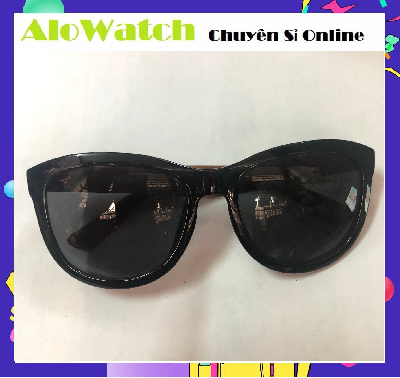ALOWATCH - Kính Mát Thời Trang Nữ - Kính Trơn Nâu Đen