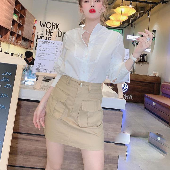 Set Áo Sơmi và Chân Váy Kaki